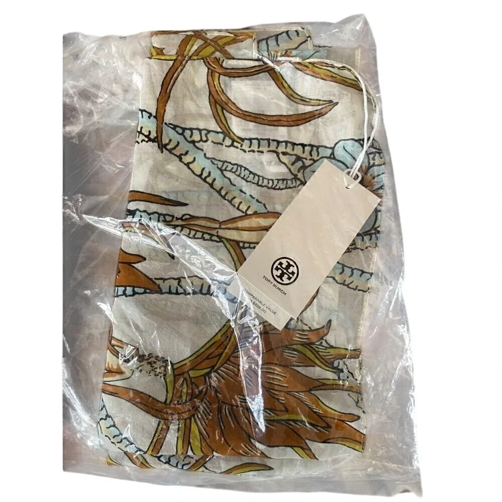 tory burch climbing‎ palms square scarf cotton 36